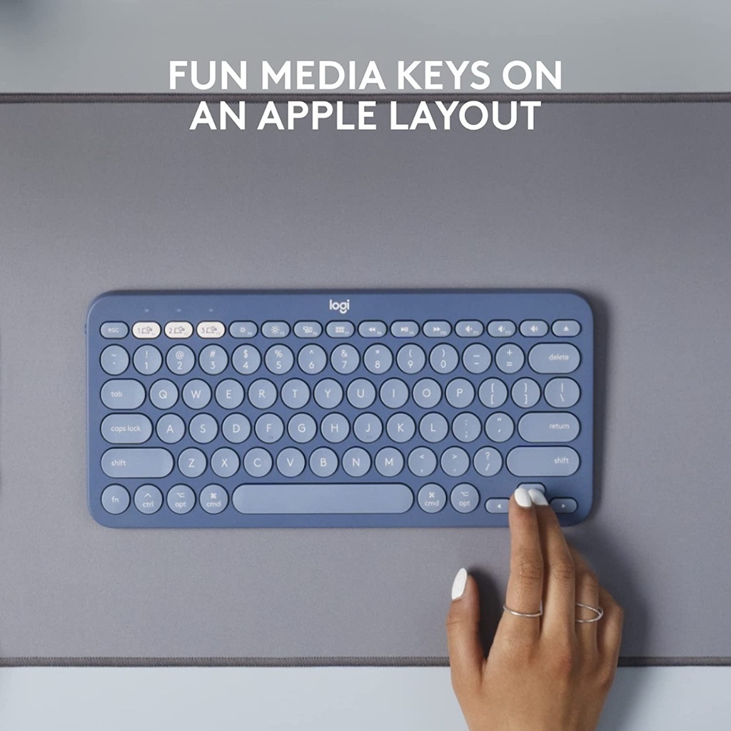 Teclado Bluetooth Logitech K380 Qwerty Azul Arandano