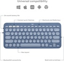 Teclado Bluetooth Logitech K380 Qwerty Azul Arandano