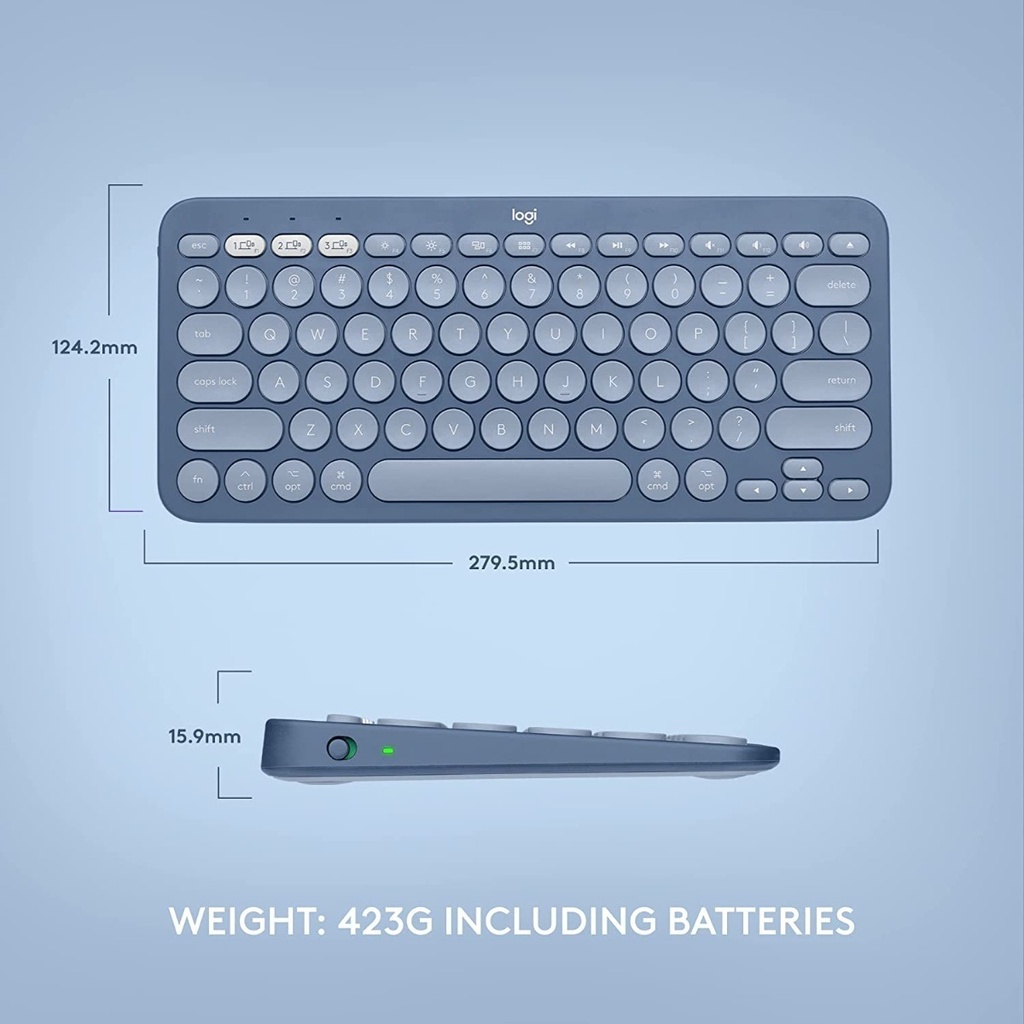Teclado Bluetooth Logitech K380 Qwerty Azul Arandano