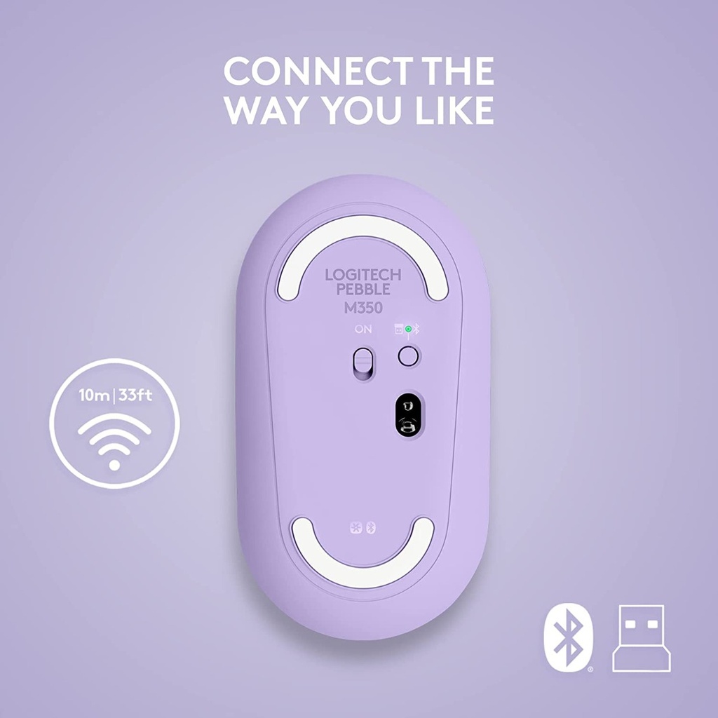 Mouse Inalámbrico Logitech Pebble M350 Limonada De Lavanda