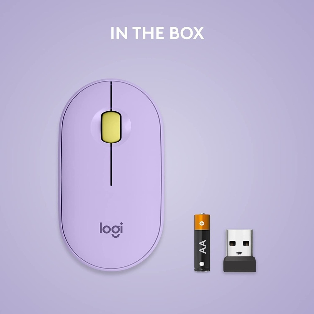 Mouse Inalámbrico Logitech Pebble M350 Limonada De Lavanda