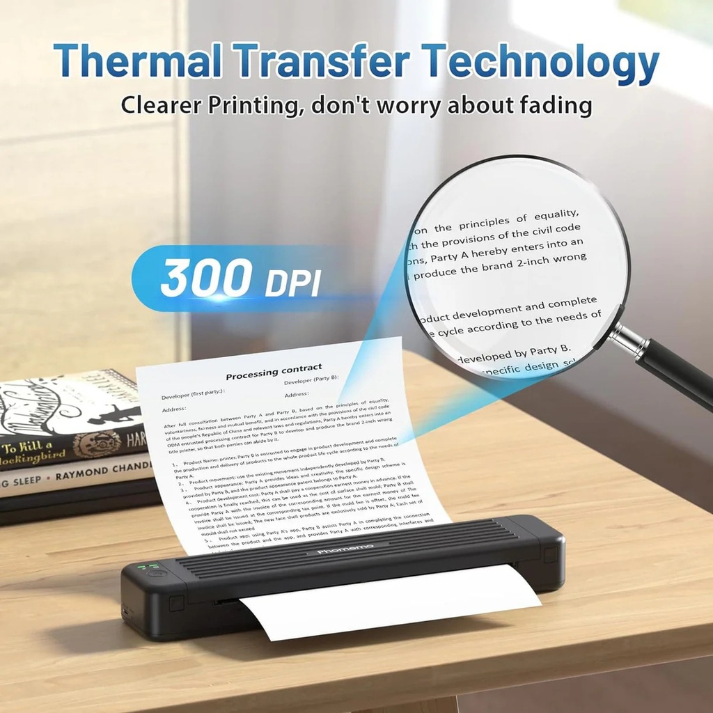 Impresora Portátil Phomemo P831 Térmica Sin Tinta 300dpi Negro