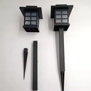 Pack X 2 Luces Solares Impermeables Con Energía Solar Negro