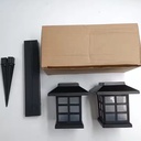 Pack X 2 Luces Solares Impermeables Con Energía Solar Negro