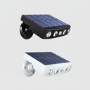 Luz Solar 4 Led Potente Exterior Con Sensor Movimiento Pared Negro