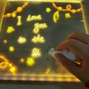 Pizarra Magica Tableta 20x30 Cm Luz Led Usb Acrilico Blanco